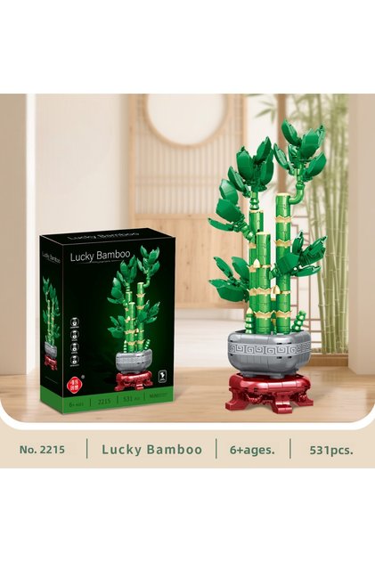 Lucky Bamboo Building Set 531 Pieces Decorative Building Toy Cobalt I Plant Model 2215