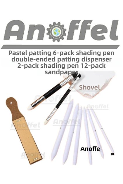 Pastel6 Shading Pencil, Dual-Ended Pastel 2-Shading Pencil 12-Pack Sandpaper