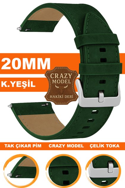 Crazy Leather Genuine Leather Watch Band Strap Compatible with 20mm Watches L10Hwc-20Mm