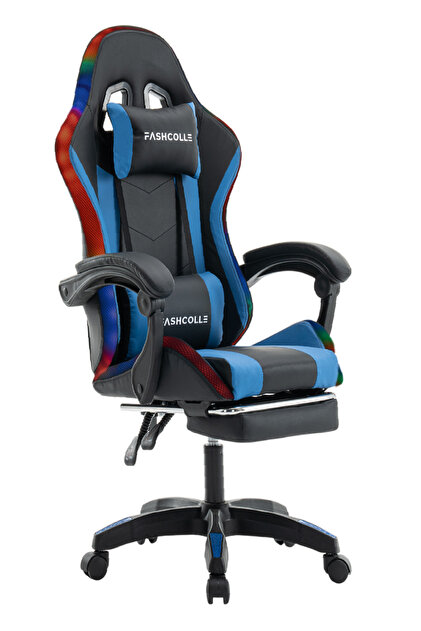【希少‼】SOFFATTI Professionale SADDLE ブルー Fashcolle Blue Star Işıklı - Masaj Özellikli Oyuncu Koltuğu Mavi