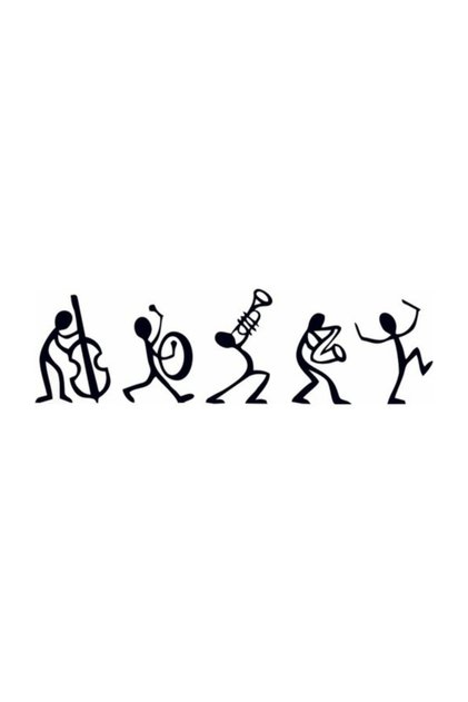 Dans Eden Müzik Adamlar Dekoratif Duvar Sticker 20 cm.
