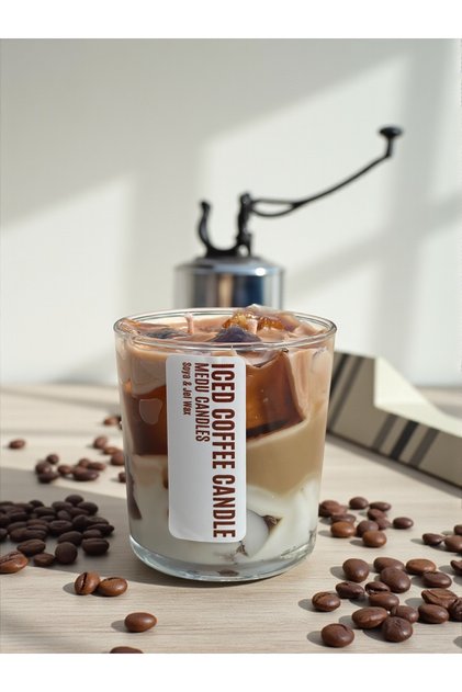 Medu Candles Iced Coffee Kahve Kokulu Soya Wax Dekoratif Doğal