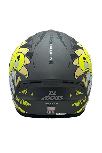 Axxis DRAKEN S TROOPER D3 MAT FLUOR YELLOW DESENLİ MOTOSİKLET