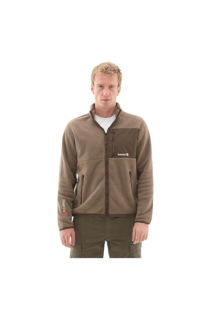 B0A6Nh1Bk01-R Sherburne Polartec 200 Mix Media Full Zip Men's Jacket Brown