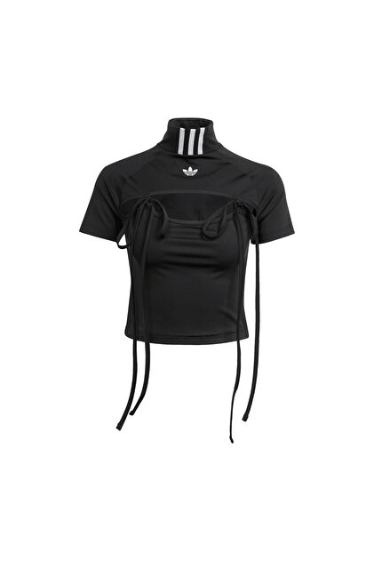 adidas JX2537-K Rıbbon Crop Top Kadın T-Shirt Siyah - Fiyatı