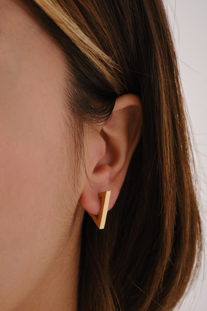 Steel Triangle Earrings Non-Tarnish 2cm Plate Suitable for Daily Use