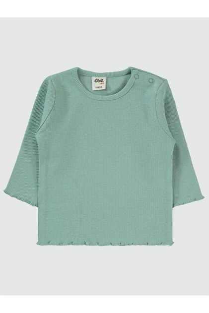 Sweatshirt with Sleeve End Detail for 6-18 Months - Green