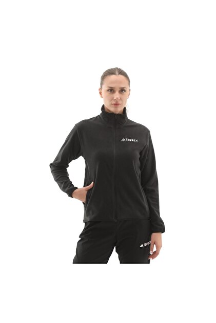 adidas W Mt Ess Fz Fl Kadın Outdoor Polar Ceket JX5078 Siyah