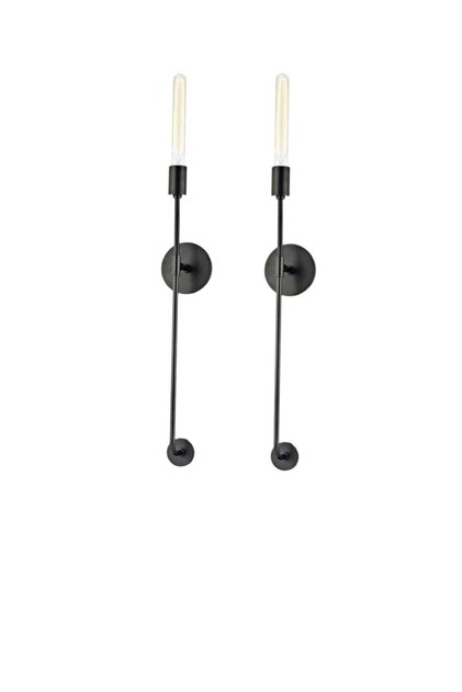 (2 Pieces) Cane Black Long Sconce (without bulb Finished Size 70 cm) (bulb not included)
