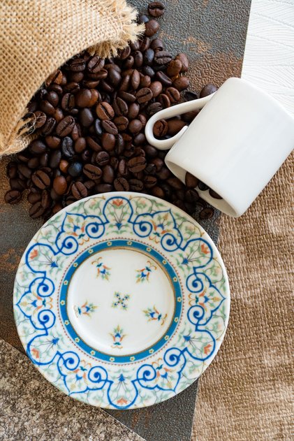 Sarayli 4 Piece Porcelain Coffee Cup Set for 2 People