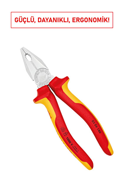Knipex 0306180 Kombine Pense | 180 mm, Özel Takım Çeliği, Yüksek