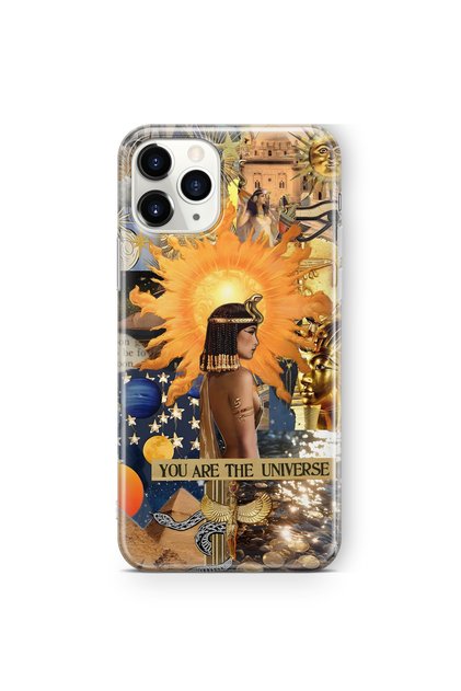 iPhone 11 Pro Max Compatible Cleopatra Patterned Transparent Phone Case