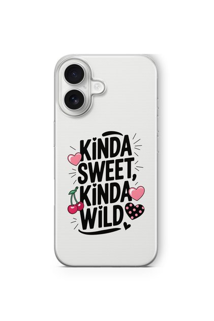 iPhone 17 Uyumlu Kinda Sweet Kinda Wild Desenli Şeffaf Telefon Kılıfı
