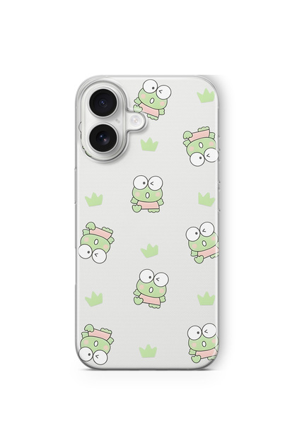 Frog Pattern Transparent Phone Case Compatible with iPhone 16