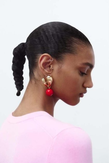 Red Topaz Heart Earrings