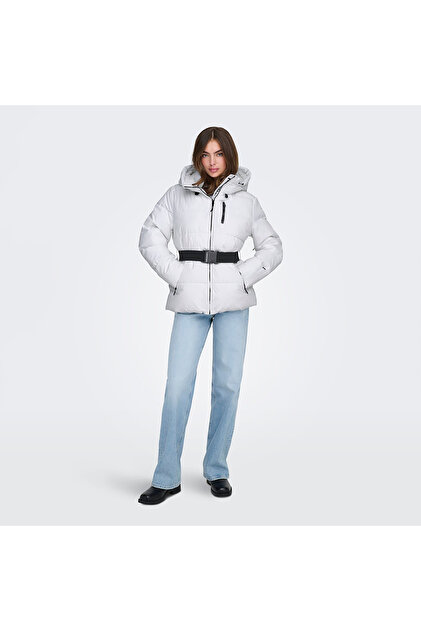 ONLY Harper Life Belted Premium Kadın Beyaz Mont (15352040-BW