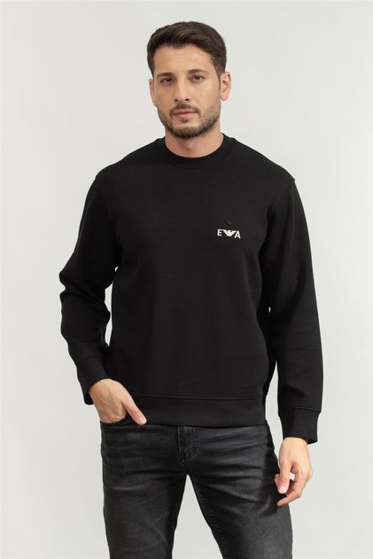 Logo Embroidered Stretch Cotton Regular Fit Crew Neck Sweat Men's Sweat Em002919 Af10