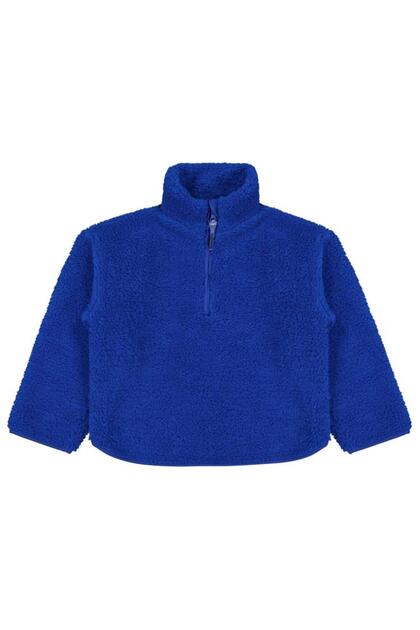 Piped Half Zipper Sweatshirt for Ages 10-13 - Blue 11-12 Years Old