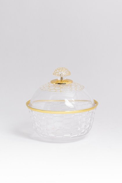 Clear acrylic date with a golden line and handle