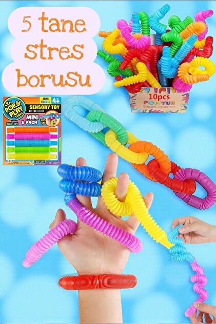 48072 STRES DUYGUSAL AKTİVİTE ZEKA GELİŞTİRİCİ OYUNCAK 5 Lİ BORULAR