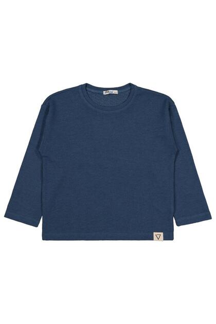 Civil Boys' Jacquard Basic Sweatshirt | Jacquard Interlock | School Nursery and Daily Use - Blue