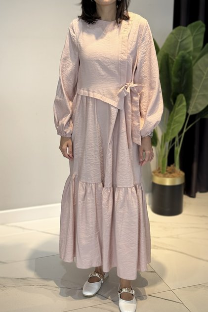Side-Tie Cupra Dress 5788 Powder