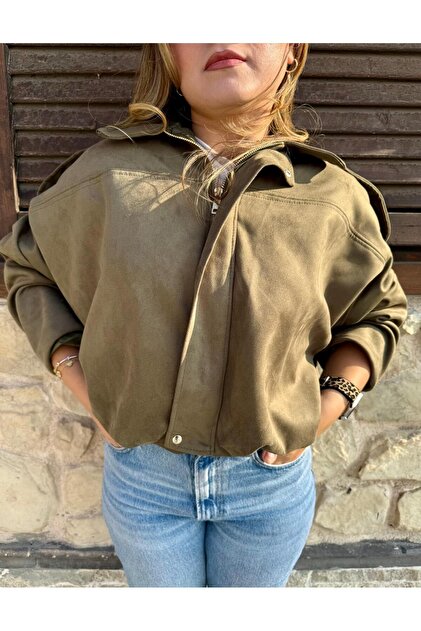 Süet Oversize lüx soft Bomber Ceket