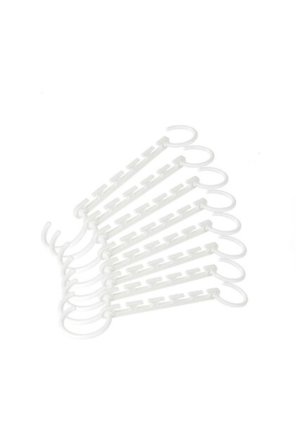 Set de 8 organizatoare pentru umerașe, Zola®, plastic, alb, 5 locuri