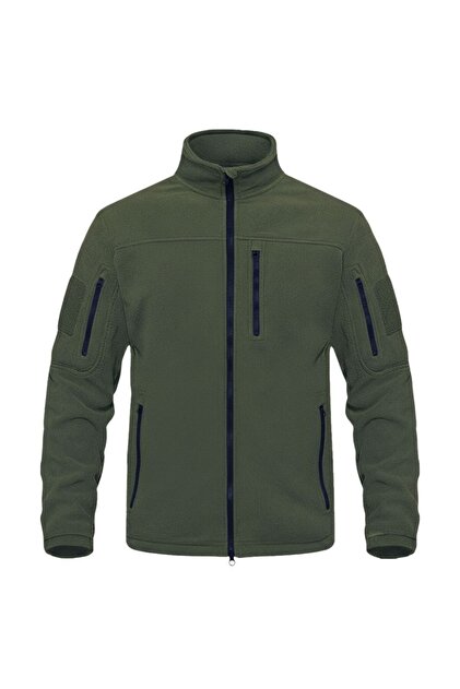 Jacheta Polar Fleece Tactica, Verde Kaki Militar, de Iarna