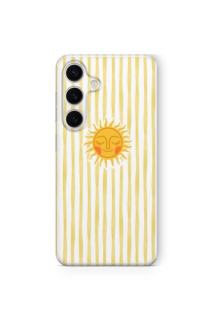 Samsung Galaxy A37 Compatible Yellow Striped Sun Pattern Transparent Phone Case