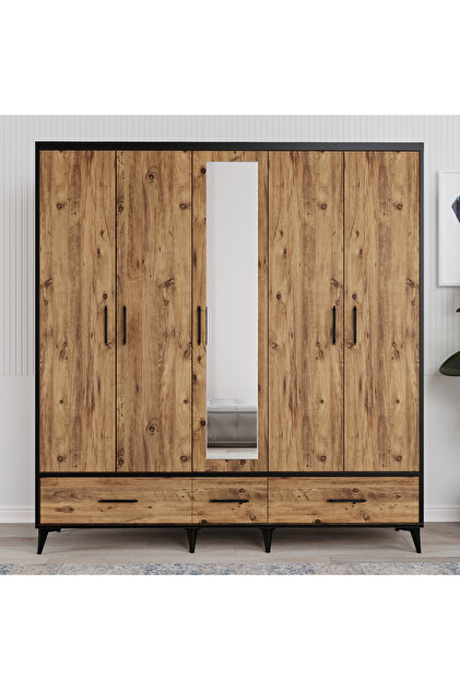 VNSMODULER Sıla 5 Kapılı Dolap 200x55x212 cm - Fiyatı, Yorumları