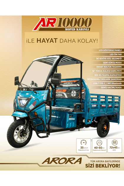Sfm EXPRESS MAX ELEKTRİKLİ 3 TEKER KABİNLİ TRICYCLE MOPED-2025
