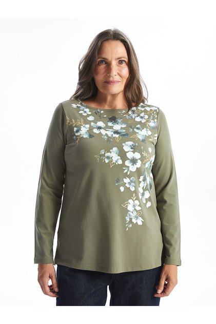 Crew Neck Floral Women's T-Shirt (W4)