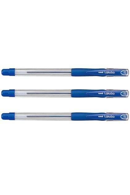 Uniball lakubo fine (0.7) blue ballpoint pen (3 pieces)
