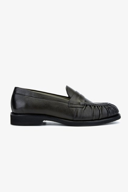 Kadın Hakiki Deri Siyah Loafer Ayakkabı
