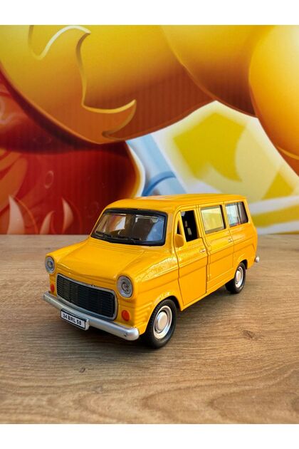 scntoys Oyuncak Metal Çekbırak Havalı Korna Ford Minibüs Sarı Eski