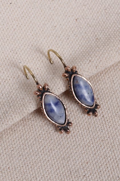 Authentic Earrings with Sodalite Stone