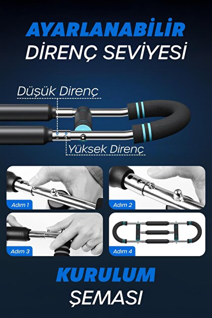 Telvesse 3X POWER (35-60KG) Ayarlanabilir Üçlü Metal Yaylı Göğüs