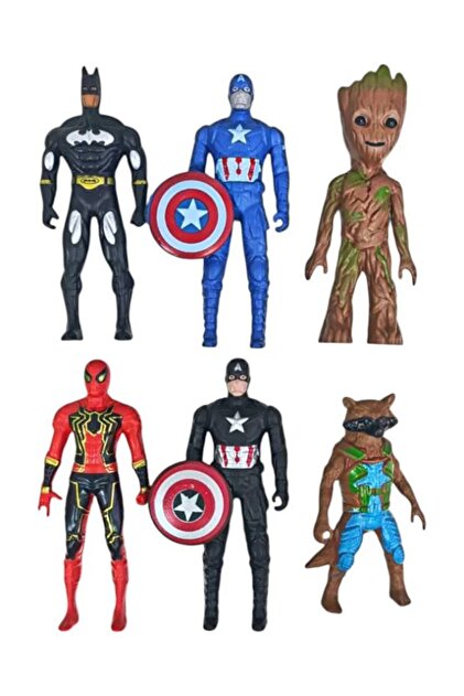 Retoys 12'li Avengers Süper Kahraman Seti Örümcek Adam Hulk Kara
