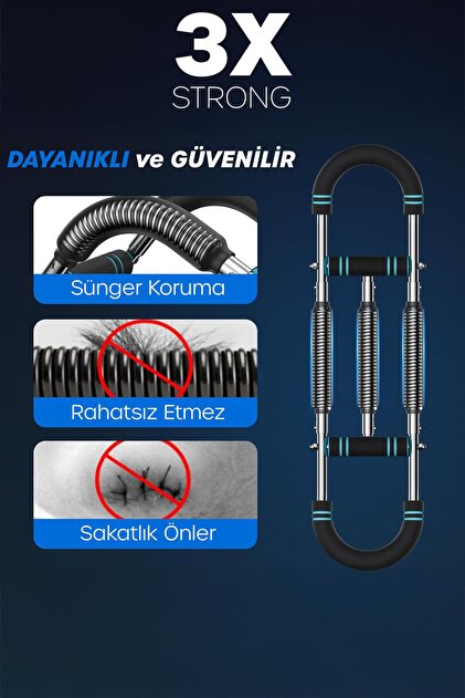 Telvesse 3X POWER (35-60KG) Ayarlanabilir Üçlü Metal Yaylı Göğüs