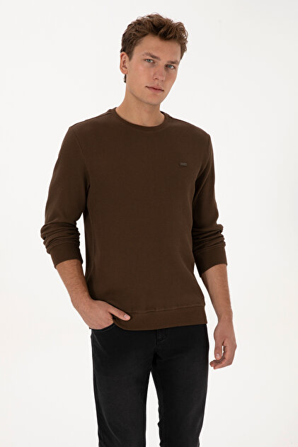 U.S. Polo Assn. Erkek Regular Fit Bisiklet Yaka Kahverengi