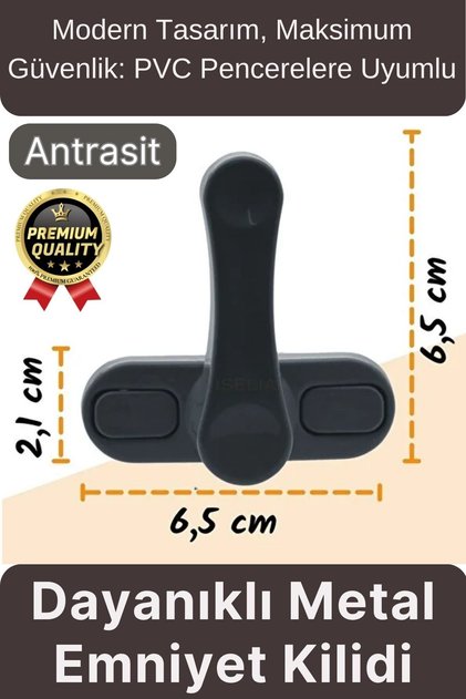 Premium Durable Protection Anthracite Pull-Type Metal Pvc Door Window Burglar Child Safety Lock 1 Piece