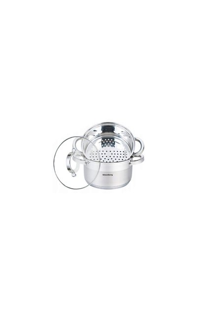 Oala pentru fiert cu abur, din inox, cu capac, 5 litri, 24 cm,