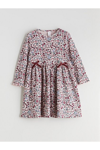 Vizyon New Season Crew Neck Floral Girl's Dress