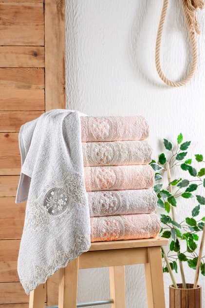 Bella Dantel BAMBU Oyma Nakışlı 50x90 cm 6 lı PVC Kutulu