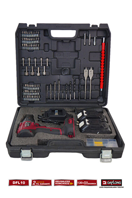 Daflong PRO 21V 4AH KÖMÜRSÜZ TORKLU ŞARJLI DARBELİ YANDAN TUTMALI