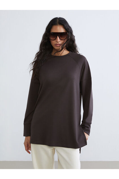 Vizyon New Season Crew Neck Oversize Women's Sweatshirt Tunic