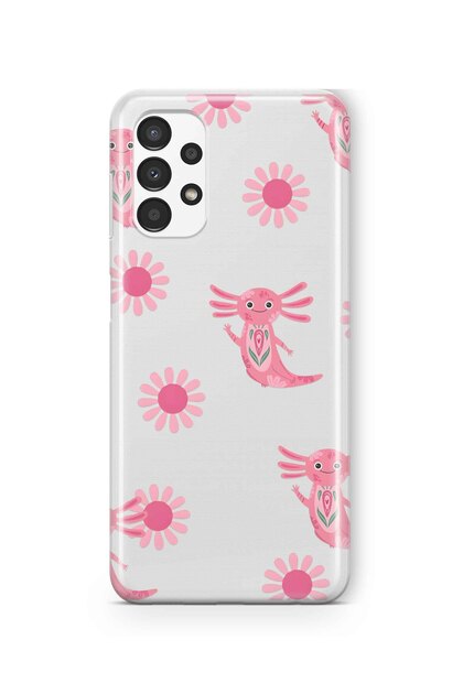 FLAMENKO Samsung Galaxy A73 Compatible Pink Axolotl Patterned Transparent Phone Case- Trendyol FLAMENKO Samsung Galaxy A73 Compatible Pink Axolotl Patterned Transparent Phone Case- Trendyol