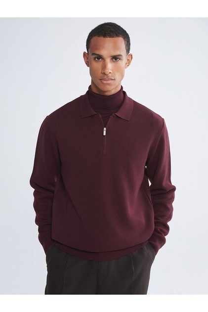 Polo Neck Men's Knitwear Sweater