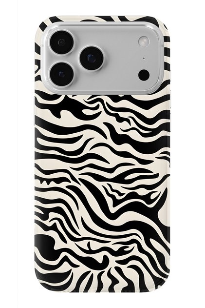 iPhone 17 Pro Max Uyumlu Zebra Desenli Şeffaf Telefon Kılıfı